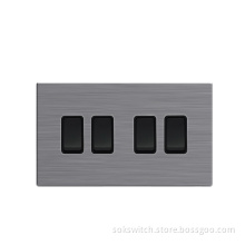 10AX Stainless Steel Light Switch 4Gang 1Way switch